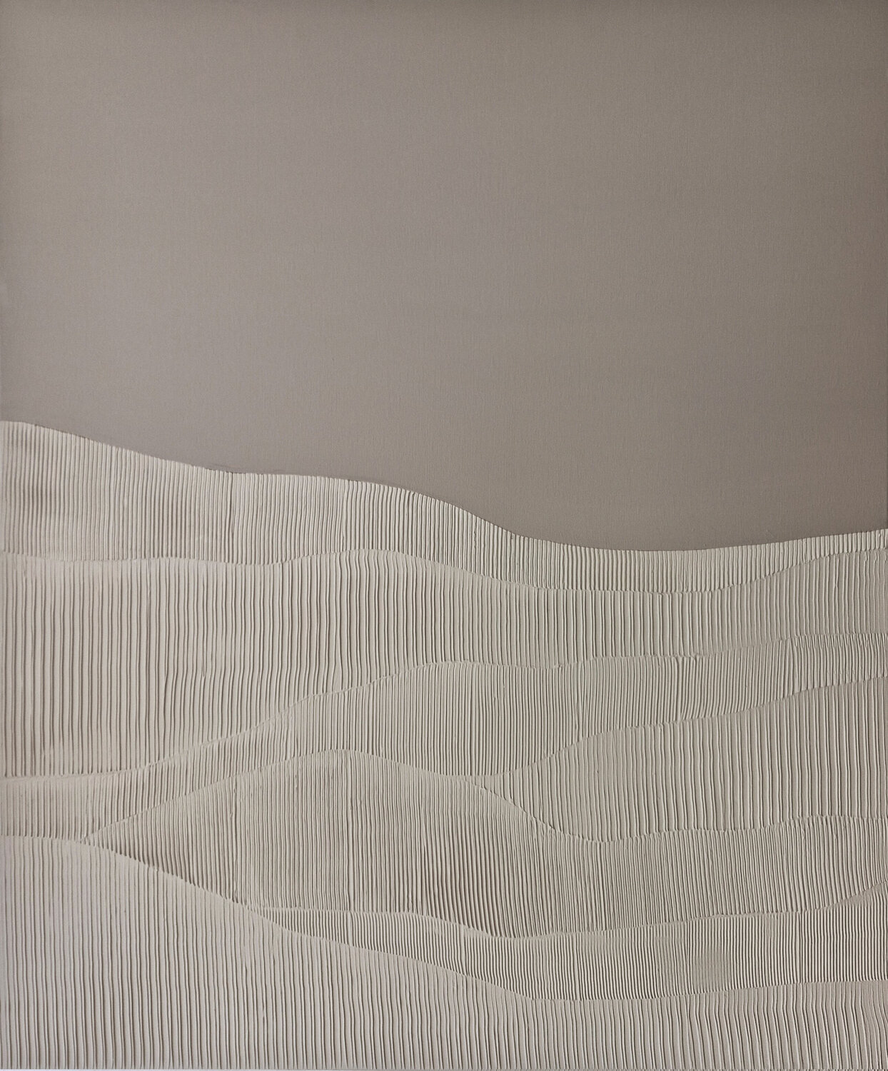 " Rye 2 " High textured abstract beige acrylic wall art Yana Sagan