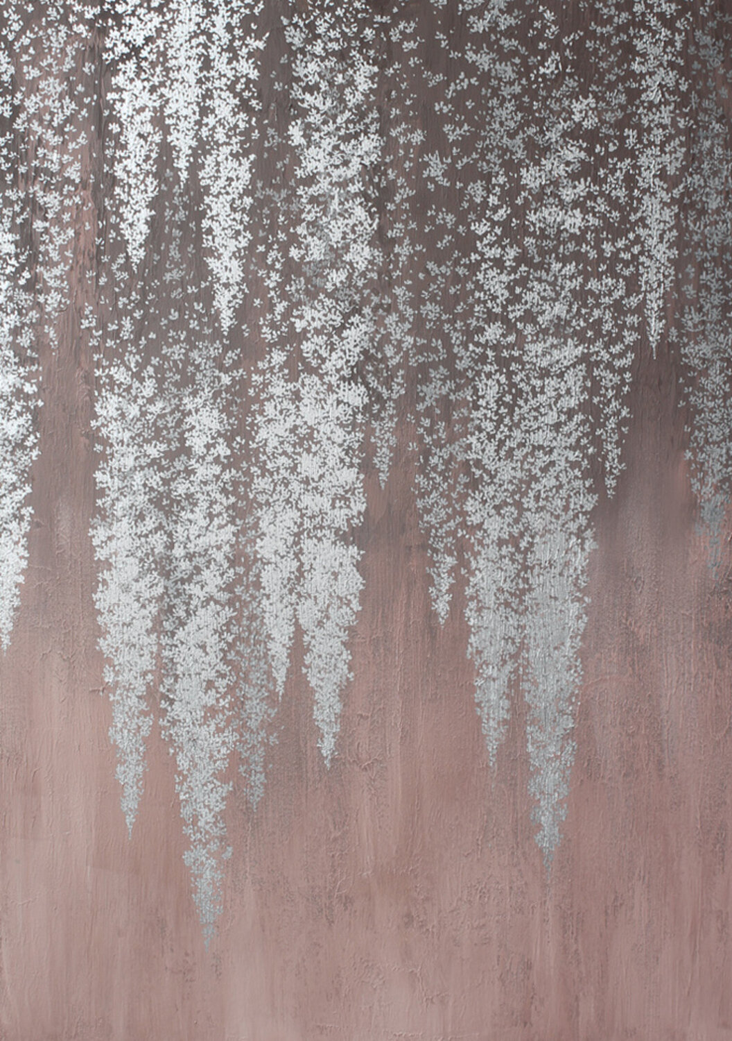 " Bronze wisteria " Abstract silver flower acrylic art Yana Sagan Originalgemälde zu verkaufen