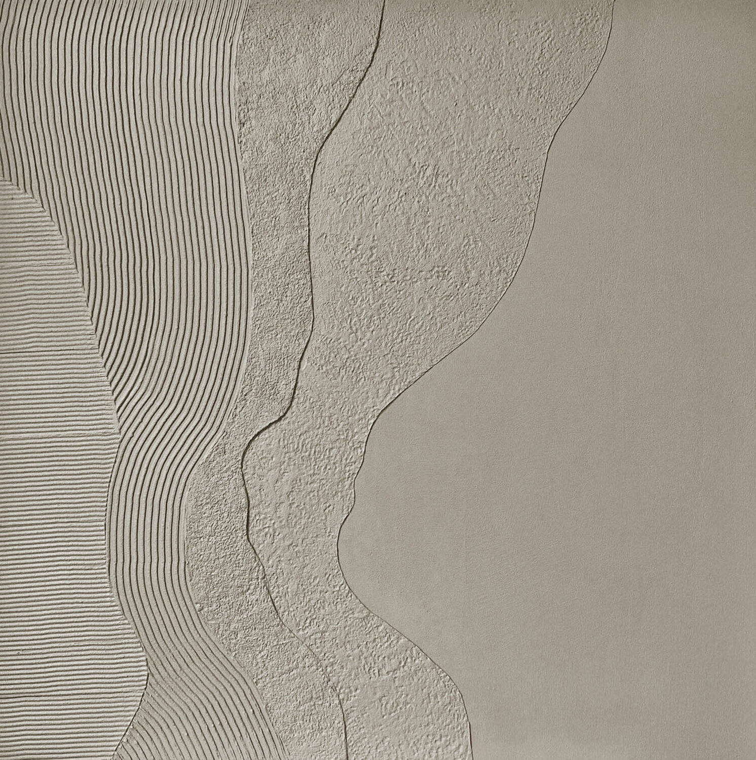 " Gray Nulla 2 " Gray abstract acrylic high textured art Yana Sagan