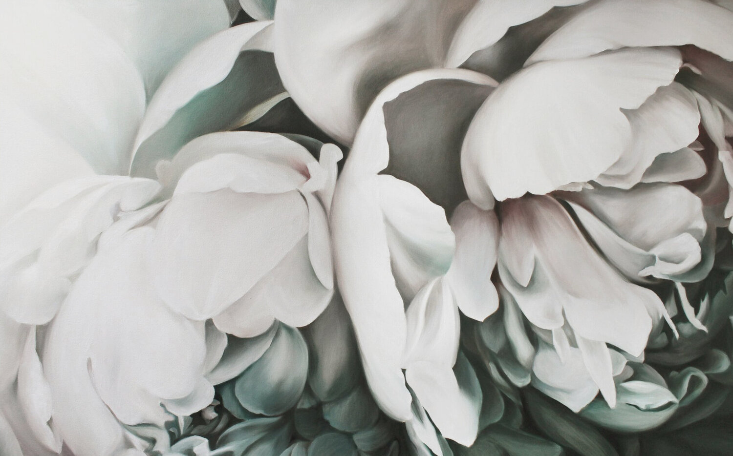 " Tender peonies 2 " Large white flower oil art Yana Sagan Originalgemälde zu verkaufen
