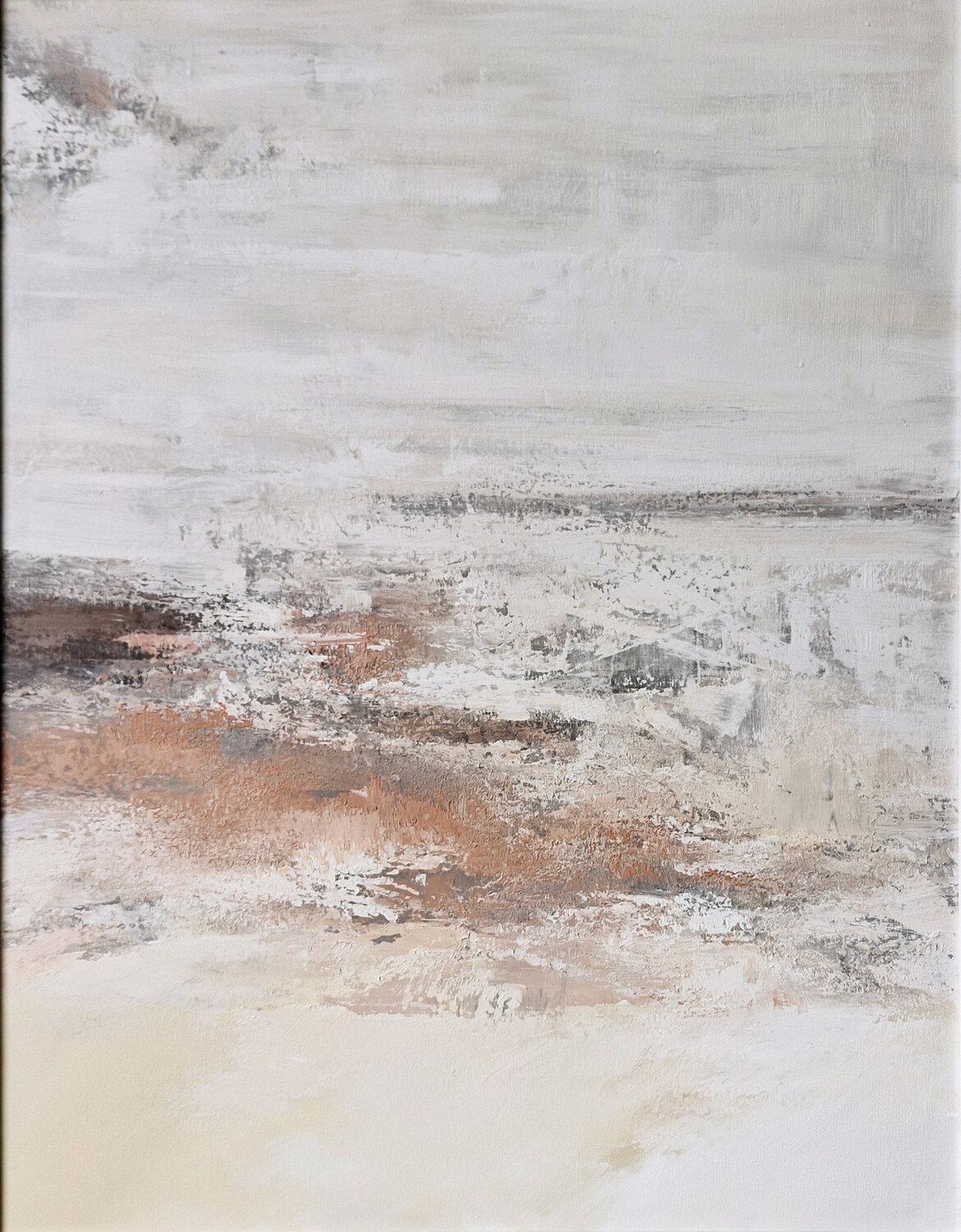" Glow 2 " White brown acrylic abstract high textured art Yana Sagan Originalgemälde zu verkaufen