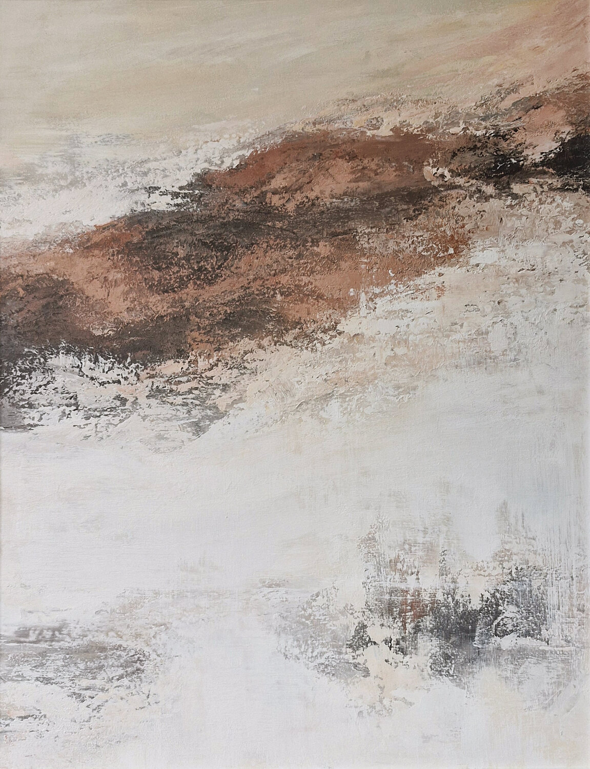 " Glow 3 " Acrylic abstract white brown high textured art Yana Sagan Originalgemälde zu verkaufen
