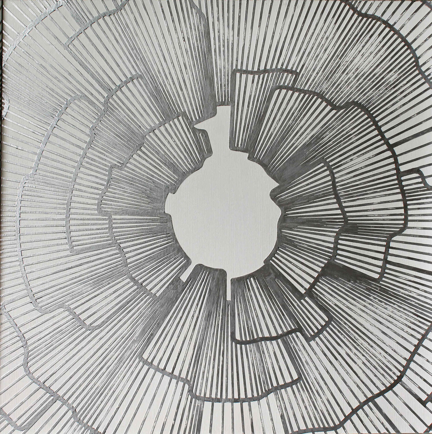 "Spark" High textured silver acrylic art Yana Sagan Dipinto originale in vendita
