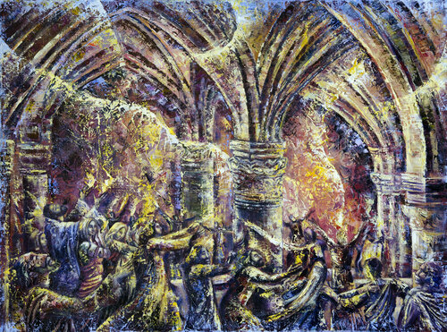 Painting "The Day of Pentecost" canvas/oil van Olena Brzhosniovska, Andere media te koop op Singulart