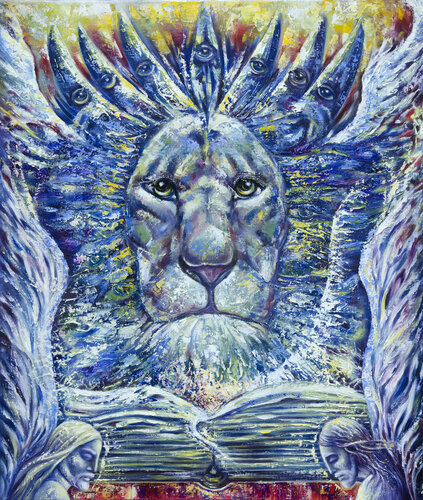 Painting "Revelation of John 5:5, Bible" canvas/oil von Olena Brzhosniovska, Andere Medien kaufen auf Singulart