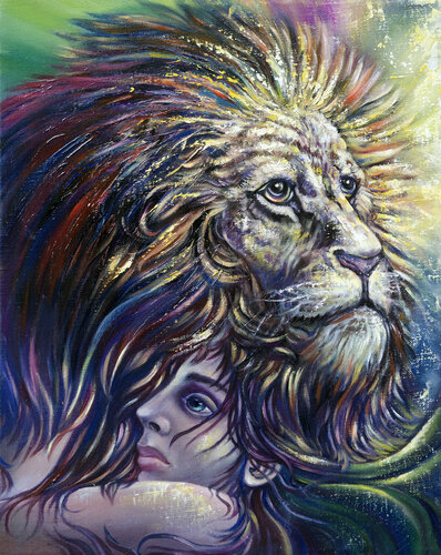Painting "My King" oil on canvas von Olena Brzhosniovska, Malerei kaufen auf Singulart