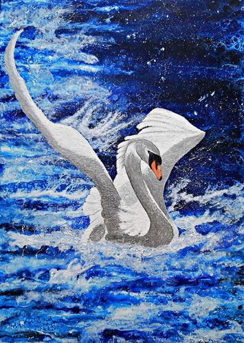 In memory of Swan by Maria Elena Di Lascio, Painting for Sale on Singulart