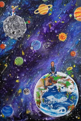 Il pianeta di Greta Thunberg by Maria Elena Di Lascio, Painting for Sale on Singulart