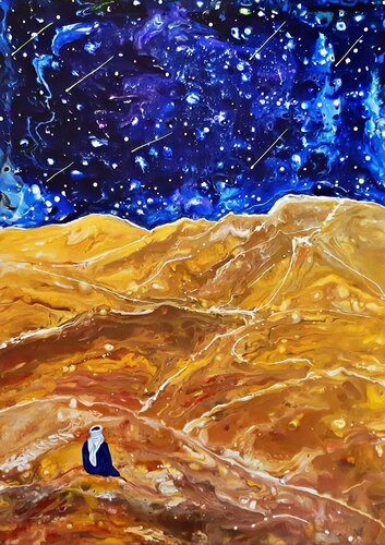 Sky and Sand ( S.Salgado photo ispiration) de Maria Elena Di Lascio, Pintura a la venta en Singulart