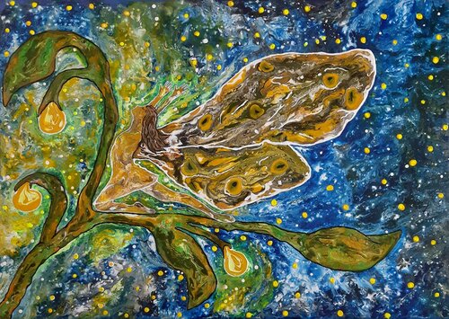 Falena ( Moth ) van Maria Elena Di Lascio, Schilderij te koop op Singulart