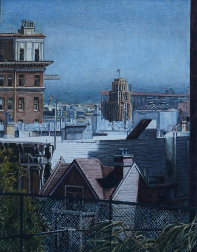 San Francisco's roofs par Marie Pascal, Œuvre sur papier en vente sur Singulart