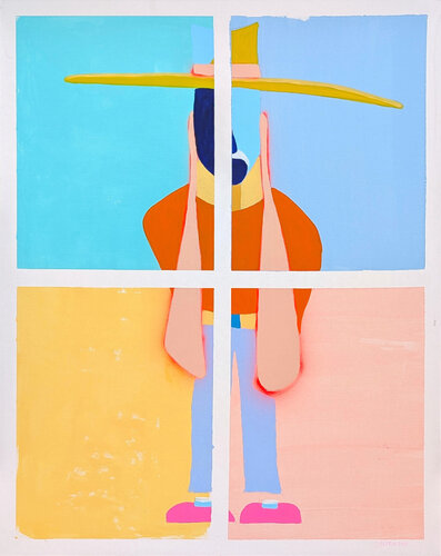 "I've Heard Enough" Contemporary Colorful Pastel Western Cowboy Painting von Nick Stevenson, Malerei kaufen auf Singulart