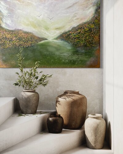 Essere al settimo cielo van Oana-Alexandra Vilcu, Schilderij te koop op Singulart