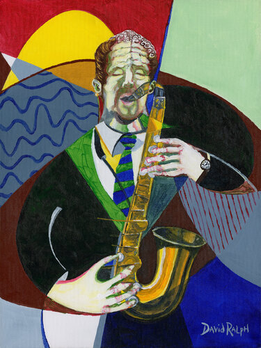 Fine Art Giclée Print of Acrylic Painting "Sax Solo" (Artist Print) by David Ralph, Print for Sale on Singulart