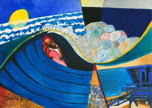 Surfing at Sunrise von David Ralph, Malerei kaufen auf Singulart
