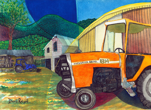 Tractors and Sheds von David Ralph, Malerei kaufen auf Singulart