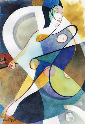 Fine Art Giclée Print of Watercolor Painting "Woman in Tub" (Artist Print) von David Ralph, Druck kaufen auf Singulart