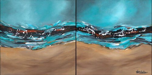 Waves and Wet Sand by Nancy Eckels, Painting for Sale on Singulart