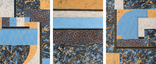 XO Hugs and Kisses Triptych de Nancy Eckels, Pintura a la venta en Singulart
