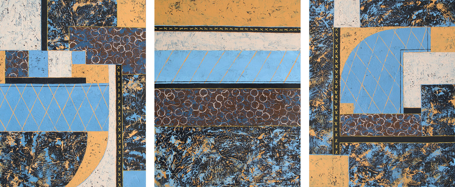 XO Hugs and Kisses Triptych Nancy Eckels