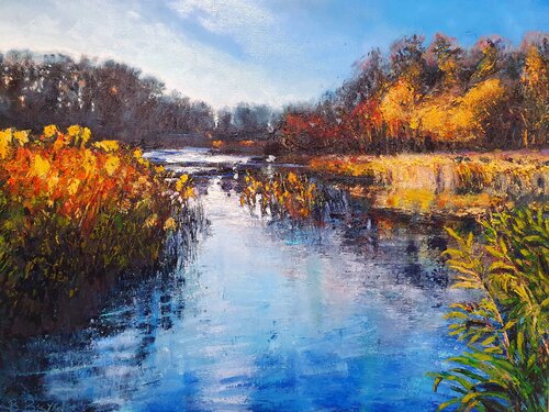 Into the warmth of the light di Boguslawa Bryska, Pittura in vendita su Singulart