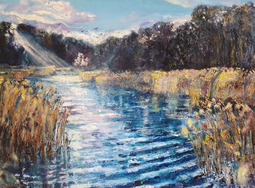 River of Light di Boguslawa Bryska, Pittura in vendita su Singulart