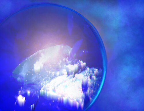 BLUE QUANTUM SPACE par SUSANA MAZZARINO JIMENEZ, Digital en vente sur Singulart