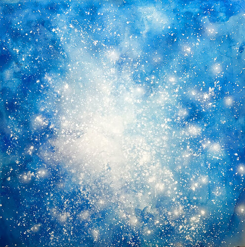 Blue Cosmos par SUSANA MAZZARINO JIMENEZ, Peinture en vente sur Singulart