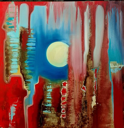 Chaos minéral et calme lunaire de Joëlle Poret, Pintura a la venta en Singulart