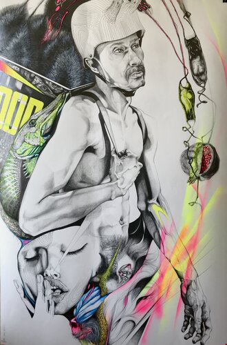 SuperPower – The Food Delivery by Patrick Reischel, 종이 for Sale on Singulart