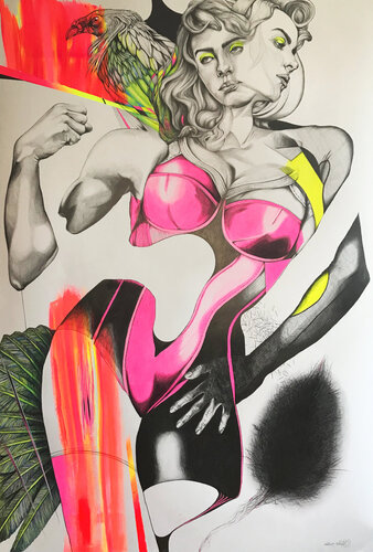 SuperPower – The Girl by Patrick Reischel, 종이 for Sale on Singulart