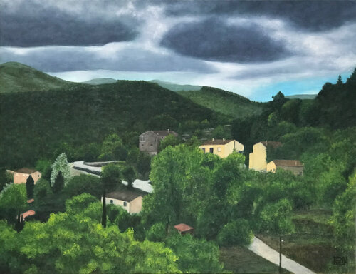 Depuis la route de Paillerols di jean-michel poveda, Pittura in vendita su Singulart