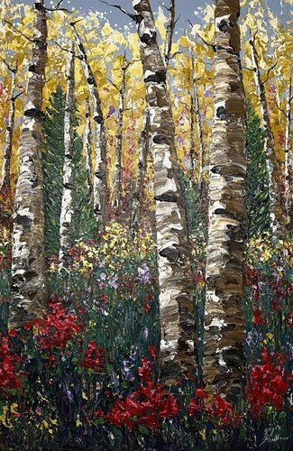 Gilded Woodlands von Gayle Faulkner, Malerei kaufen auf Singulart