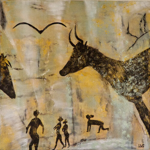 Höhlenmalerei Lascaux I I I(Original) de Ute Vimercati Sanseverino, Pintura a la venta en Singulart