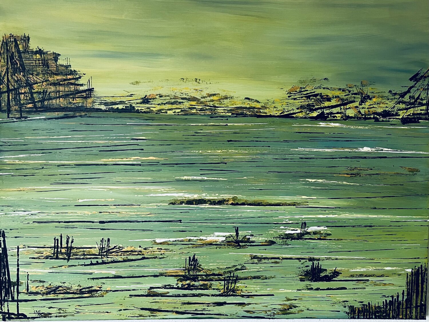 paesaggio verde (Bildrand bemalt) Ute Vimercati Sanseverino