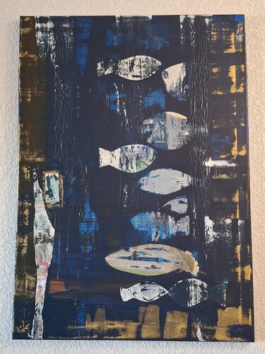 La recyclerie de poissons N°1 von Celia Fovez, Malerei kaufen auf Singulart