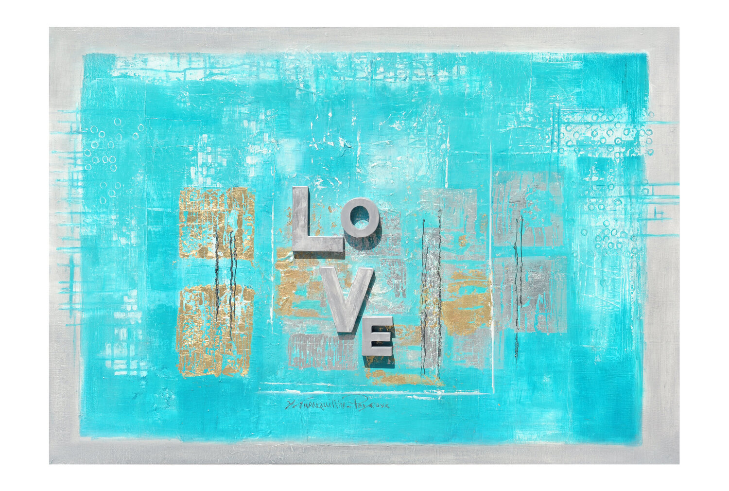 608 série Evasion, Love - Turquoise Yannick Tranquillin-Peyroux Originalgemälde zu verkaufen