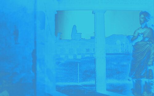OLD POMPEI IN BLUE NEON von Eugenio Di Paolo, Andere Medien kaufen auf Singulart