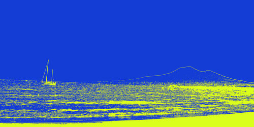 BLUE COLORED GULF von Eugenio Di Paolo, Druck kaufen auf Singulart