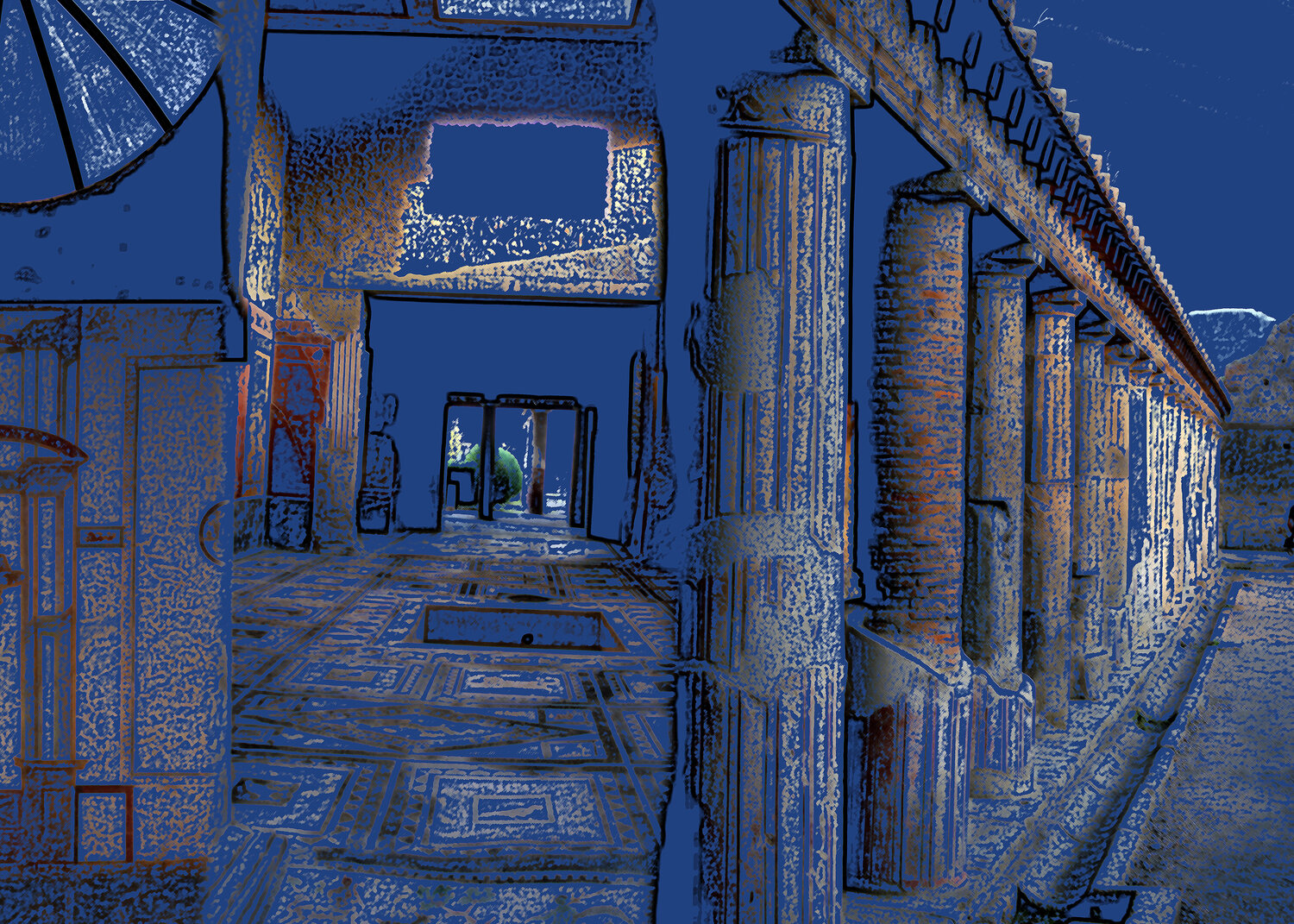 OLD POMPEII IN BLUE Eugenio Di Paolo