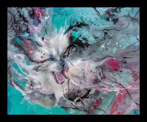 Catmotion van Reyes Portas, Schilderij te koop op Singulart