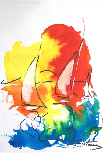 Greek Island Hydra 21×29.5cm von Gregory Christeas, Malerei kaufen auf Singulart