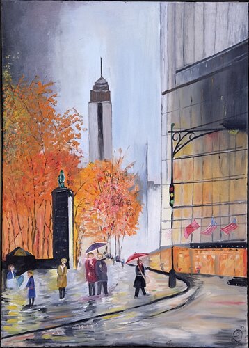 une place de New YORK di Denise Latour, Pittura in vendita su Singulart