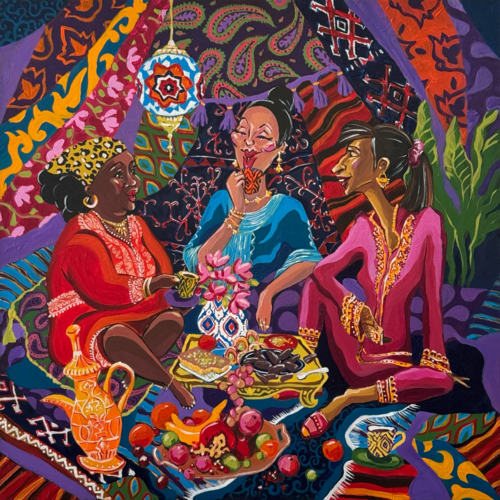 Sisterhood Gathering van Kseniia Barvinko, Schilderij te koop op Singulart