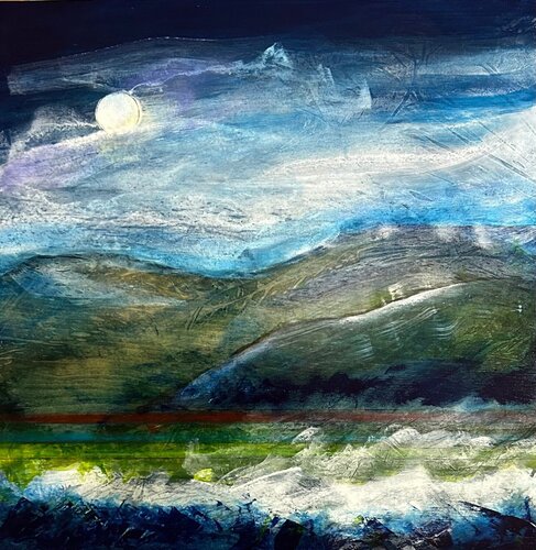 Moonlight Mountain di Constance Pappalardo, Pittura in vendita su Singulart