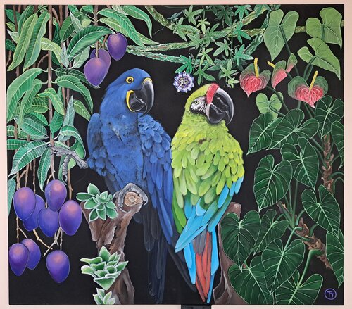 "Parrots" van Tornado Twins, Schilderij te koop op Singulart