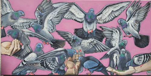 "Doves" van Tornado Twins, Schilderij te koop op Singulart
