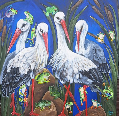 "Feast in the marsh" van Tornado Twins, Schilderij te koop op Singulart