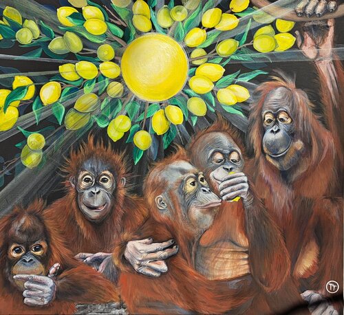 "Happiness is in a lemon" von Tornado Twins, Malerei kaufen auf Singulart