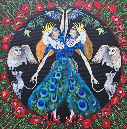"Paz y Flora" van Tornado Twins, Schilderij te koop op Singulart
